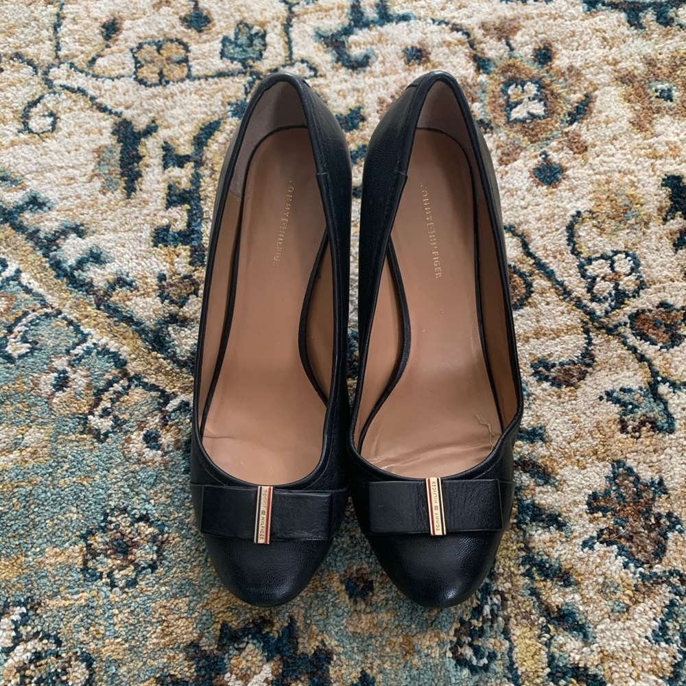 Black Tommy Hilfiger Bow Heels